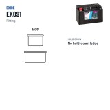 Auxiliary battery Exide EK091 12V 9Ah 120A AGM – terminal and hold-down
