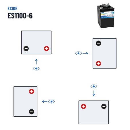 Bateria náutica Exide ES1100-6 6V 200Ah 950A GEL | baterias.com