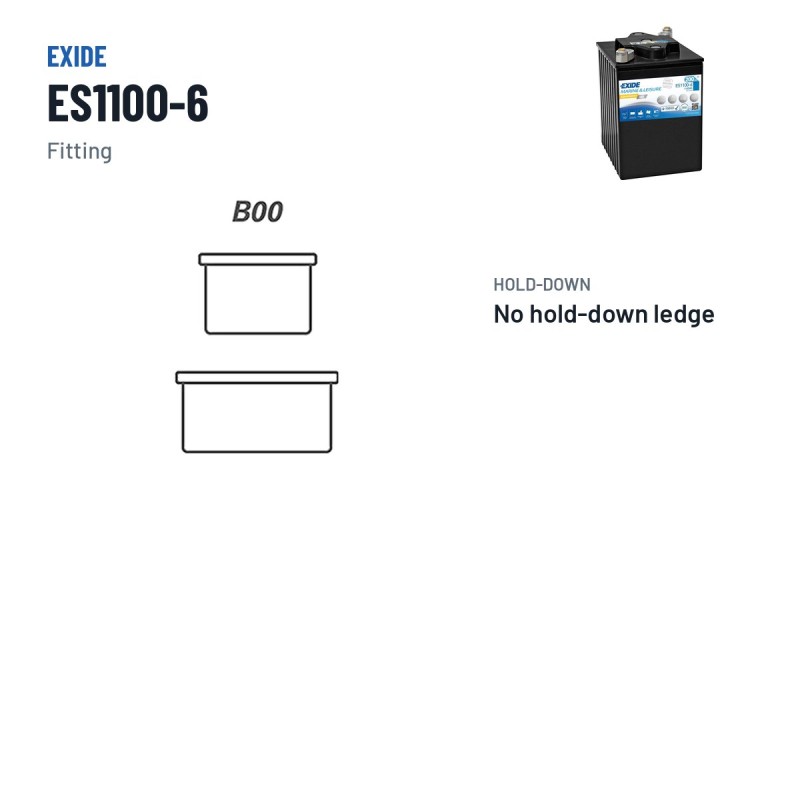 Bateria náutica Exide ES1100-6 6V 200Ah 950A GEL | baterias.com