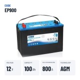 Marine battery Exide EP900 12V 100Ah 800A AGM – key specs