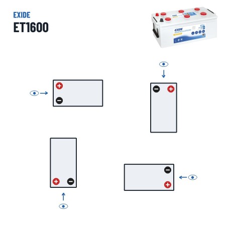Bootsbatterie Exide ET1600 12V 230Ah 1100A | baterias.com