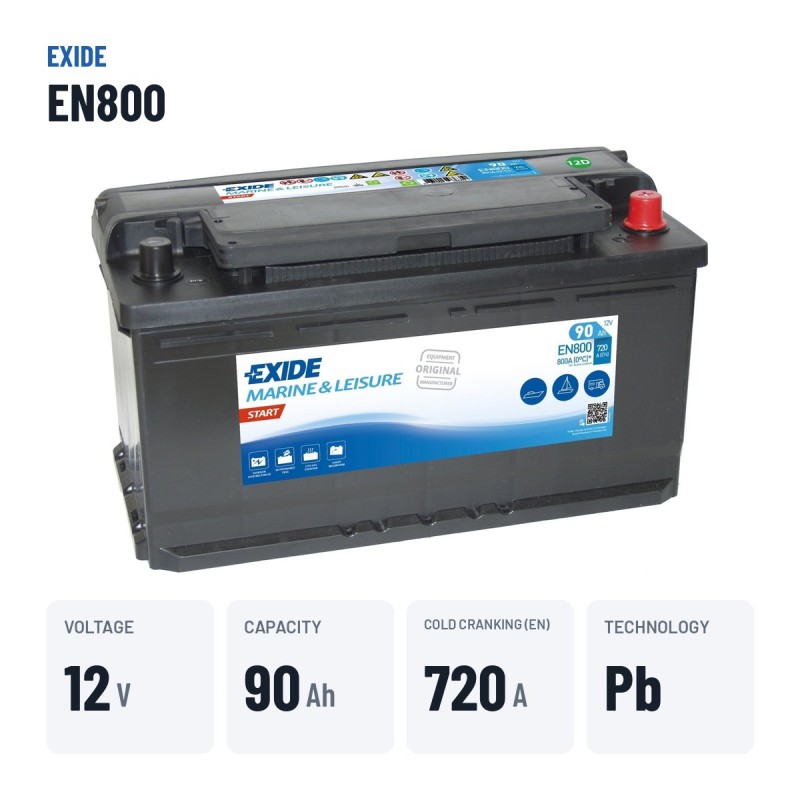 Marine battery Exide EN800 12V 90Ah 720A – key specs