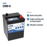 Marine battery Exide EU80-6 6V 80Ah 600A – recommended uses