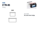 Motorradbatterie Exide ET7B-BS 12V 7Ah 85A AGM – Pole und Befestigung