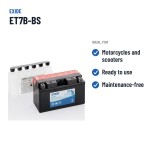 Motorcycle battery Exide ET7B-BS 12V 7Ah 85A AGM – recommended uses