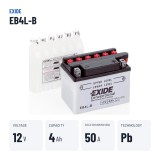 Batería de moto Exide EB4L-B 12V 4Ah 50A – datos clave