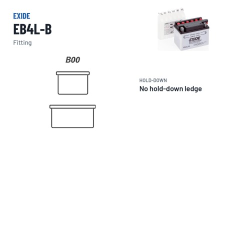 Batería de moto Exide EB4L-B 12V 4Ah 50A – borne y sujeción