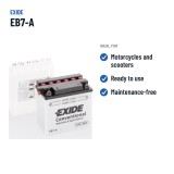 Bateria de mota Exide EB7-A 12V 8Ah 85A | baterias.com