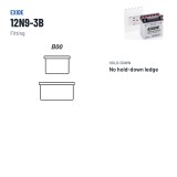 Motorcycle battery Exide 12N9-3B 12V 9Ah 85A – terminal and hold-down