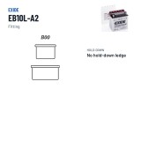 Motorcycle battery Exide EB10L-A2 12V 11Ah 130A – terminal and hold-down