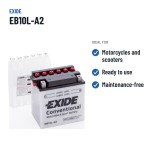 Motorcycle battery Exide EB10L-A2 12V 11Ah 130A – recommended uses