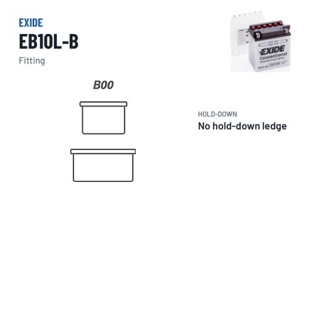Batteria moto Exide EB10L-B2 12V 11Ah 130A | baterias.com