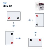 Motorcycle battery Exide EB14-A2 12V 14Ah 145A | baterias.com