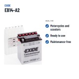 Motorradbatterie Exide EB14-A2 12V 14Ah 145A | baterias.com