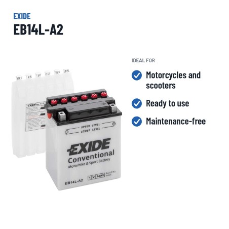 Motorradbatterie Exide EB14L-A2 12V 14Ah 145A – empfohlene Einsatzbereiche