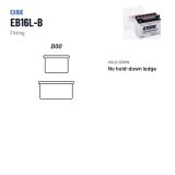 Motorcycle battery Exide EB16L-B 12V 19Ah 190A – terminal and hold-down