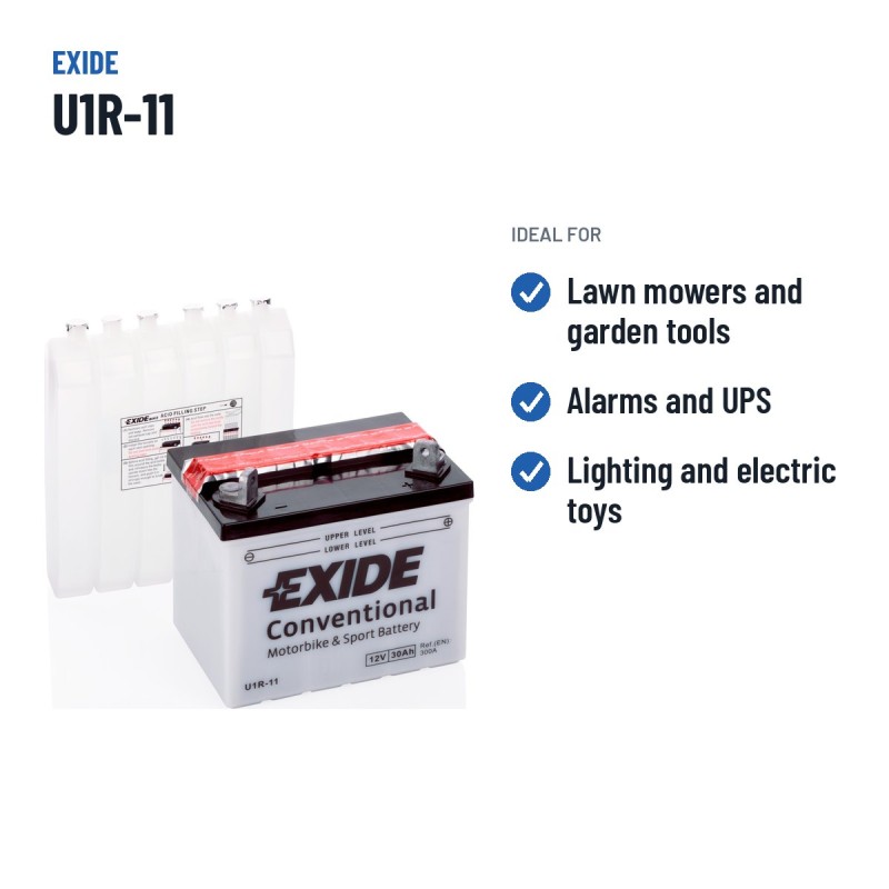 Rasenmäher-Batterie Exide U1R-11 12V 30Ah 300A – empfohlene Einsatzbereiche