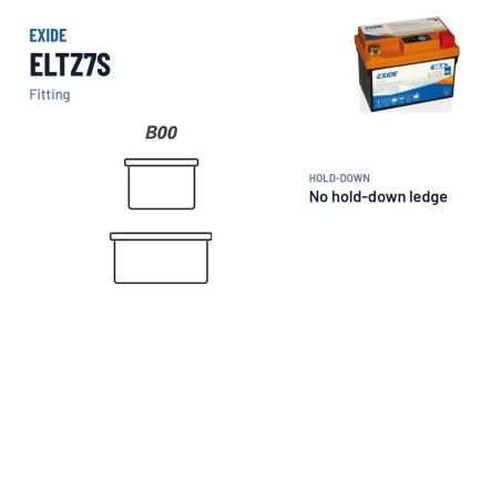 Bateria de mota Exide ELTZ7S 12V 2Ah 150A Li-Ion – terminal e fixação