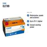 Batterie moto Exide ELTX9 12V 3Ah 180A Li-Ion – utilisations recommandées