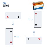 Batería de moto Exide ELT9B 12V 3Ah 190A Li-Ion | baterias.com