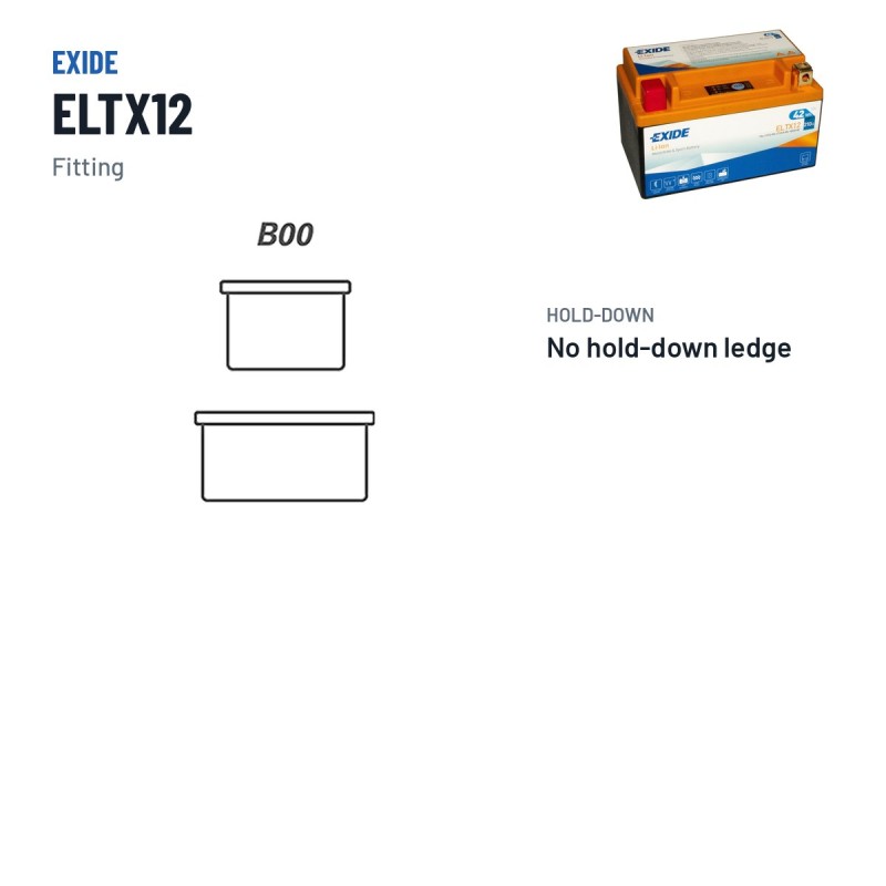 Batería de moto Exide ELTX12 12V 4Ah 210A Li-Ion – borne y sujeción