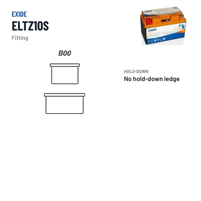 Batteria moto Exide ELTZ10S 12V 4Ah 230A Li-Ion – terminali e fissaggio