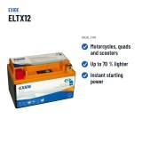 Motorcycle battery Exide ELTX12 12V 4Ah 210A Li-Ion