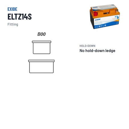 Batterie moto Exide ELTZ14S 12V 5Ah 290A Li-Ion – bornes et fixation