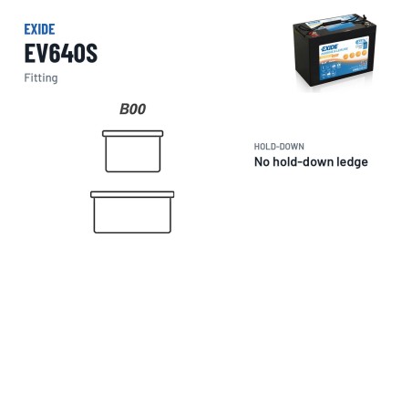 Batería náutica Exide EV640 12.8V 50Ah LifePo4 BT – borne y sujeción