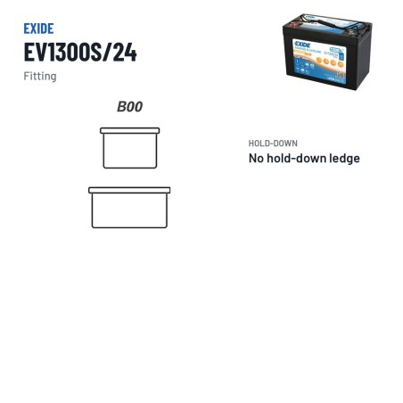 Batteria nautica Exide EV1300/24 25.6V 50Ah LifePo4 BT – terminali e fissaggio