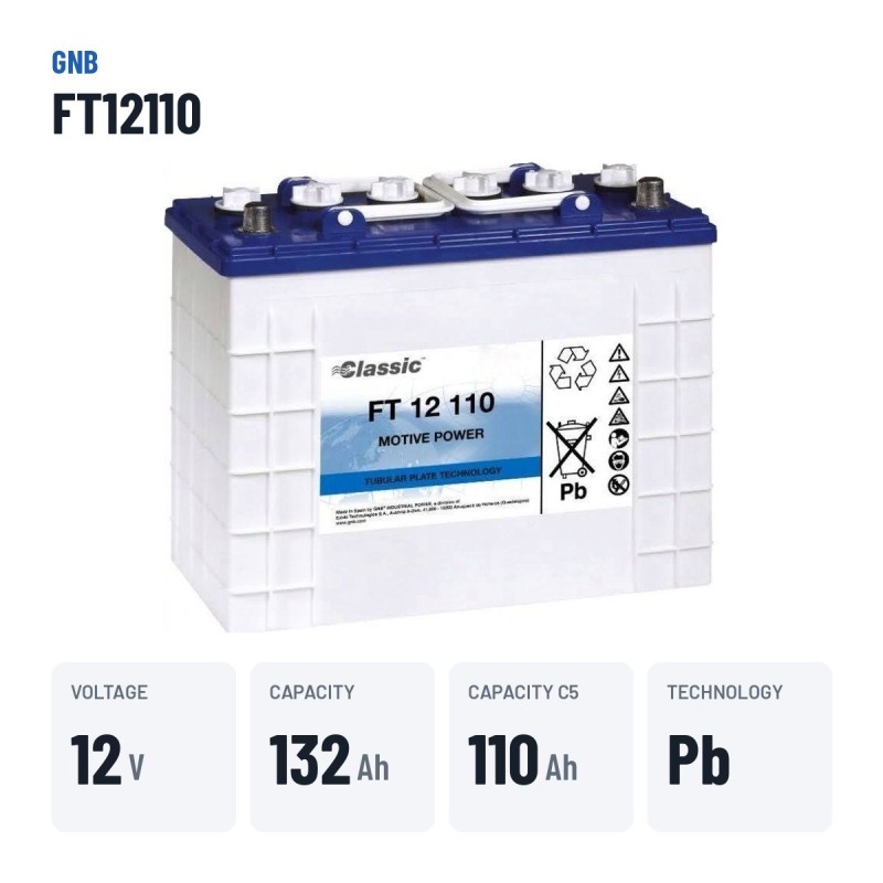 Batterie de traction GNB Marathon FT12110 12V 132Ah