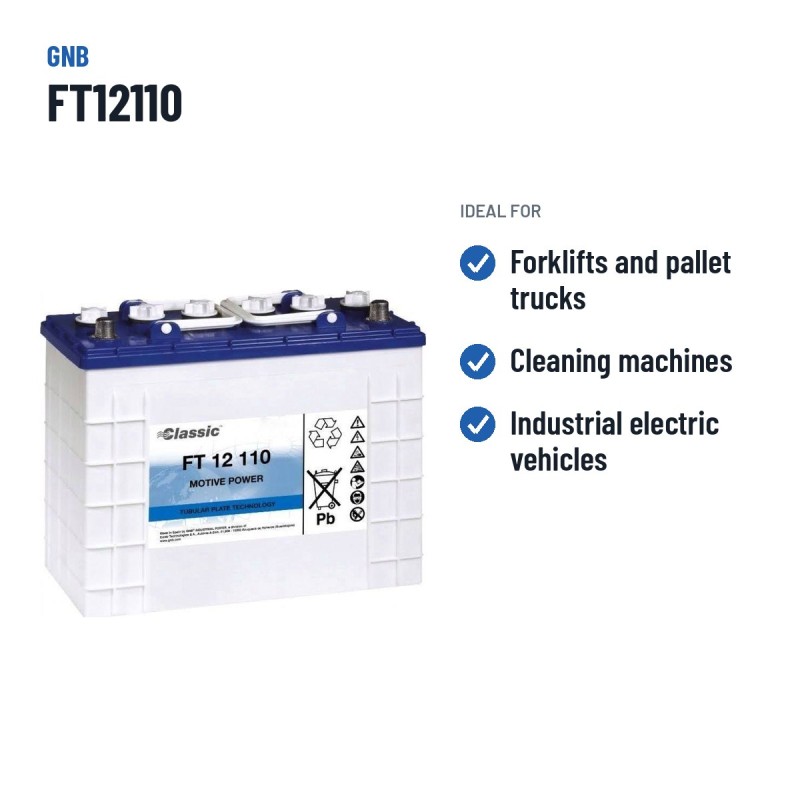Batterie de traction GNB Marathon FT12110 12V 132Ah