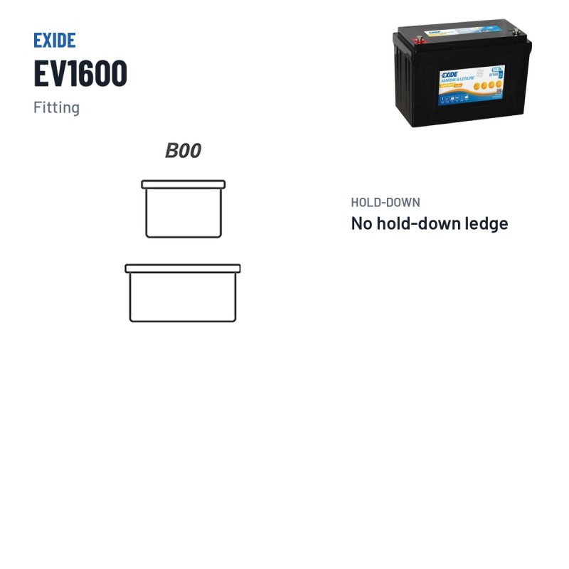 Batteria nautica Exide EV1600 12.8V 125Ah LiFePo4 – terminali e fissaggio