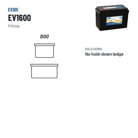 Batería náutica Exide EV1600 12.8V 125Ah LiFePo4 – borne y sujeción