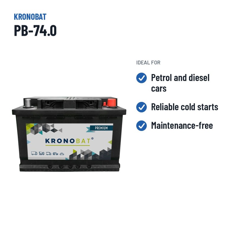 Batteria auto Kronobat PB-74.0 12V 74Ah 680A – usi consigliati