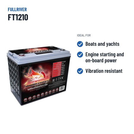 Bateria náutica Fullriver FT1210 12V 140Ah 1210A AGM – utilizações recomendadas