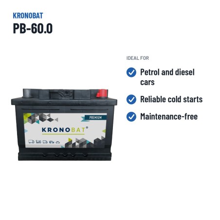 Car battery Kronobat PB-60.0 12V 60Ah 540A – recommended uses
