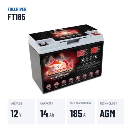 Bateria náutica Fullriver FT185 12V 14Ah 185A AGM – dados principais
