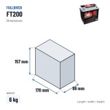 Batteria nautica Fullriver FT200 12V 14Ah 200A AGM – dimensioni 170 × 99 × 157 mm