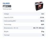 Batterie marine Fullriver FT230D 12V 22Ah 180A AGM – fiche technique