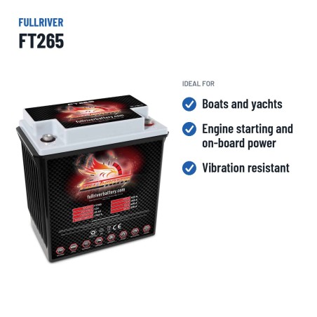 Bootsbatterie Fullriver FT265 12V 18Ah 265A AGM – empfohlene Einsatzbereiche