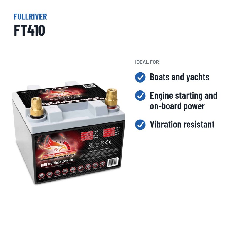 Batteria nautica Fullriver FT410 12V 28Ah 410A AGM – usi consigliati