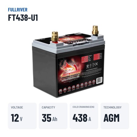 Bootsbatterie Fullriver FT438-U1 12V 35Ah 438A AGM – wichtigste Daten