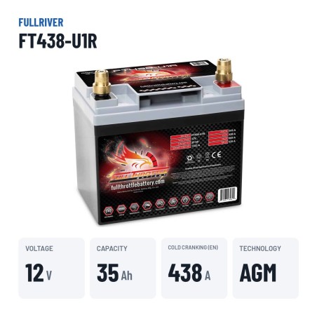 Batterie auxiliaire pour Tesla FT438-U1R 12V 35Ah 438A AGM – caractéristiques clés