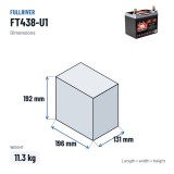 Bootsbatterie Fullriver FT438-U1 12V 35Ah 438A AGM – Abmessungen 196 × 131 × 192 mm