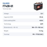Bootsbatterie Fullriver FT438-U1 12V 35Ah 438A AGM – technische Daten
