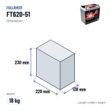 Marine battery Fullriver FT620-51 12V 55Ah 620A AGM – dimensions 229 × 138 × 230 mm