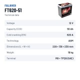 Marine battery Fullriver FT620-51 12V 55Ah 620A AGM – technical data