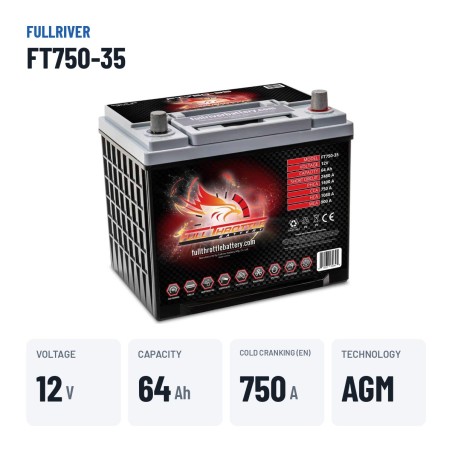 Batterie marine Fullriver FT750-35 12V 64Ah 750A AGM