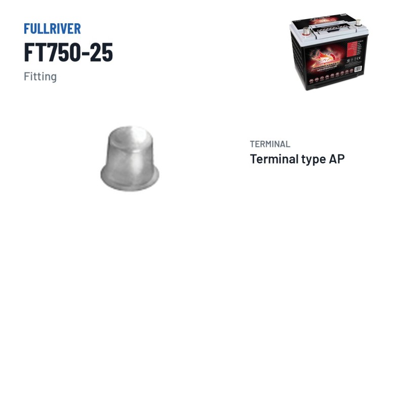 Marine battery Fullriver FT750-25 12V 64Ah 750A AGM – terminal and hold-down